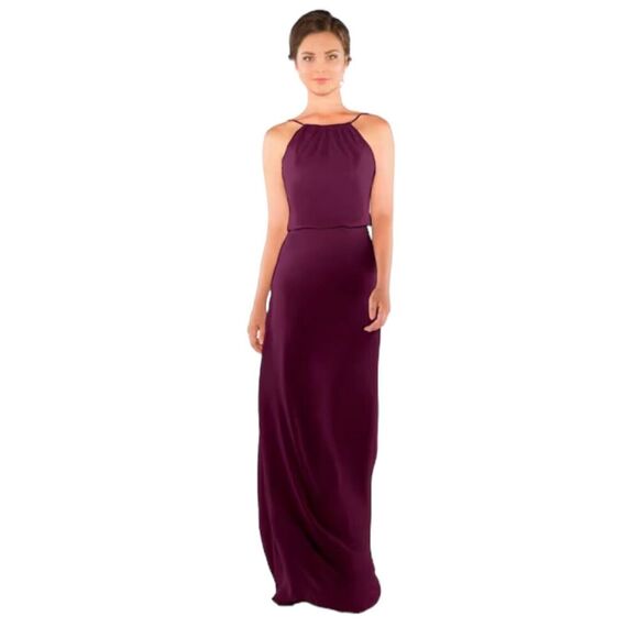 SORELLA VITA Bridesmaid Dress Burgundy Sz 20 Prom Chiffon Lined Full Length - Picture 1 of 16